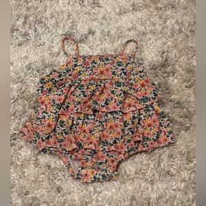 Posh Peanut Floral Ruffle Baby Romper